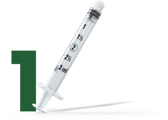 One standard syringe 